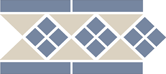 Бордюр керамический Border LISBON with 1 strip (Tr.16, Dots 11, Strips 11) 28х15 см