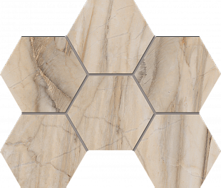 Плитка из керамогранита Estima Bernini 25x28.5 бежевый (Mosaic/BR01_NS/25x28.5/Hexagon)