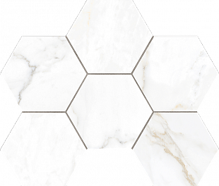 Плитка из керамогранита Estima Ideal 25x28.5 белый (Mosaic/ID01_NS/25x28.5/Hexagon)