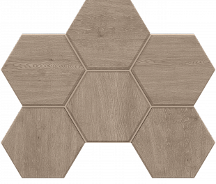 Плитка из керамогранита Estima Classicwood 25x28.5 серый (Mosaic/CW02_NR/25x28.5/Hexagon)