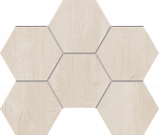 Плитка из керамогранита Estima Softwood 25x28.5 белый (Mosaic/SF01_NS/25x28.5/Hexagon)