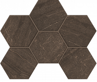 Плитка из керамогранита Estima Gabbro 25x28.5 коричневый (Mosaic/GB04_NR/25x28.5/Hexagon)