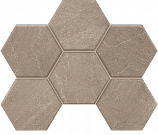 Плитка из керамогранита Estima Gabbro 25x28.5 серый (Mosaic/GB02_NR/25x28.5/Hexagon)