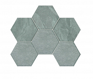 Плитка из керамогранита Estima Luna 25x28.5 серый (Mosaic/LN02_NS/TE02_NS/25x28.5/Hexagon)