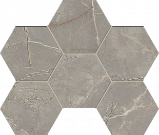 Плитка из керамогранита Estima Bernini 25x28.5 серый (Mosaic/BR03_PS/25x28.5/Hexagon)