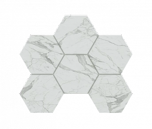 Плитка из керамогранита Estima Montis 25x28.5 белый (Mosaic/MN01_PS/25x28.5/Hexagon)