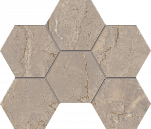 Плитка из керамогранита Estima Bernini 25x28.5 бежевый (Mosaic/BR02_PS/25x28.5/Hexagon)