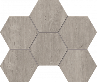 Плитка из керамогранита Estima Softwood 25x28.5 серый (Mosaic/SF03_NS/25x28.5/Hexagon)