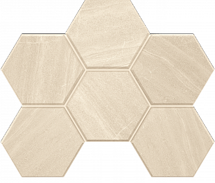 Плитка из керамогранита Estima Gabbro 25x28.5 белый (Mosaic/GB01_NR/25x28.5/Hexagon)
