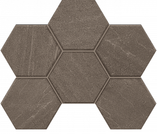 Плитка из керамогранита Estima Gabbro 25x28.5 серый (Mosaic/GB03_NR/25x28.5/Hexagon)
