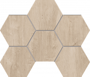 Плитка из керамогранита Estima Softwood 25x28.5 бежевый (Mosaic/SF02_NS/25x28.5/Hexagon)