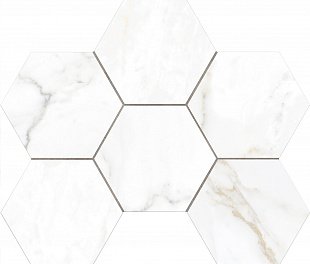 Плитка из керамогранита Estima Ideal 25x28.5 белый (Mosaic/ID01_PS/25x28.5/Hexagon)