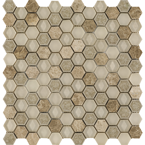 Керамогранит Мозаика L244006231 AURA HEXAGON CREAMS 29X30X0,8,  9мм, 29x30 / коллекция Mosaics Collection / производитель L'ANTIC COLONIAL / страна Испания