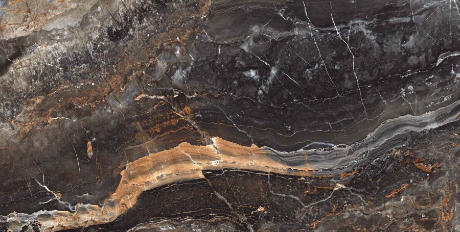 Керамическая плитка Керамогранит Stone&More 60x120 Lawa Nero Carving 60x120 / коллекция Stone&More 60x120 / производитель Neodom / страна Индия