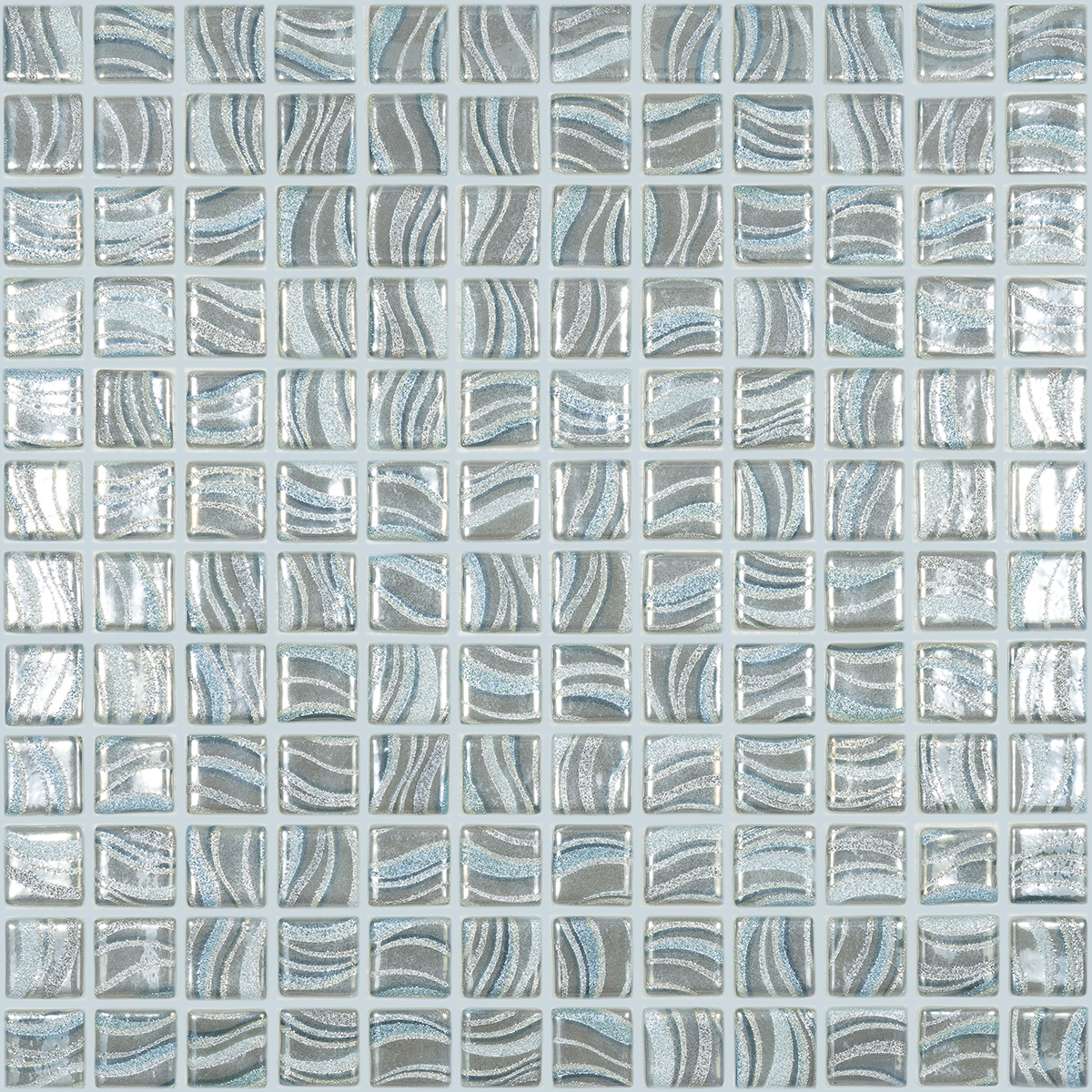 Мозаика Мозаика Glitter Grey №7804 (на сетке) 25x25 / коллекция GLITTER Vidrepur / производитель Vidrepur / страна Испания