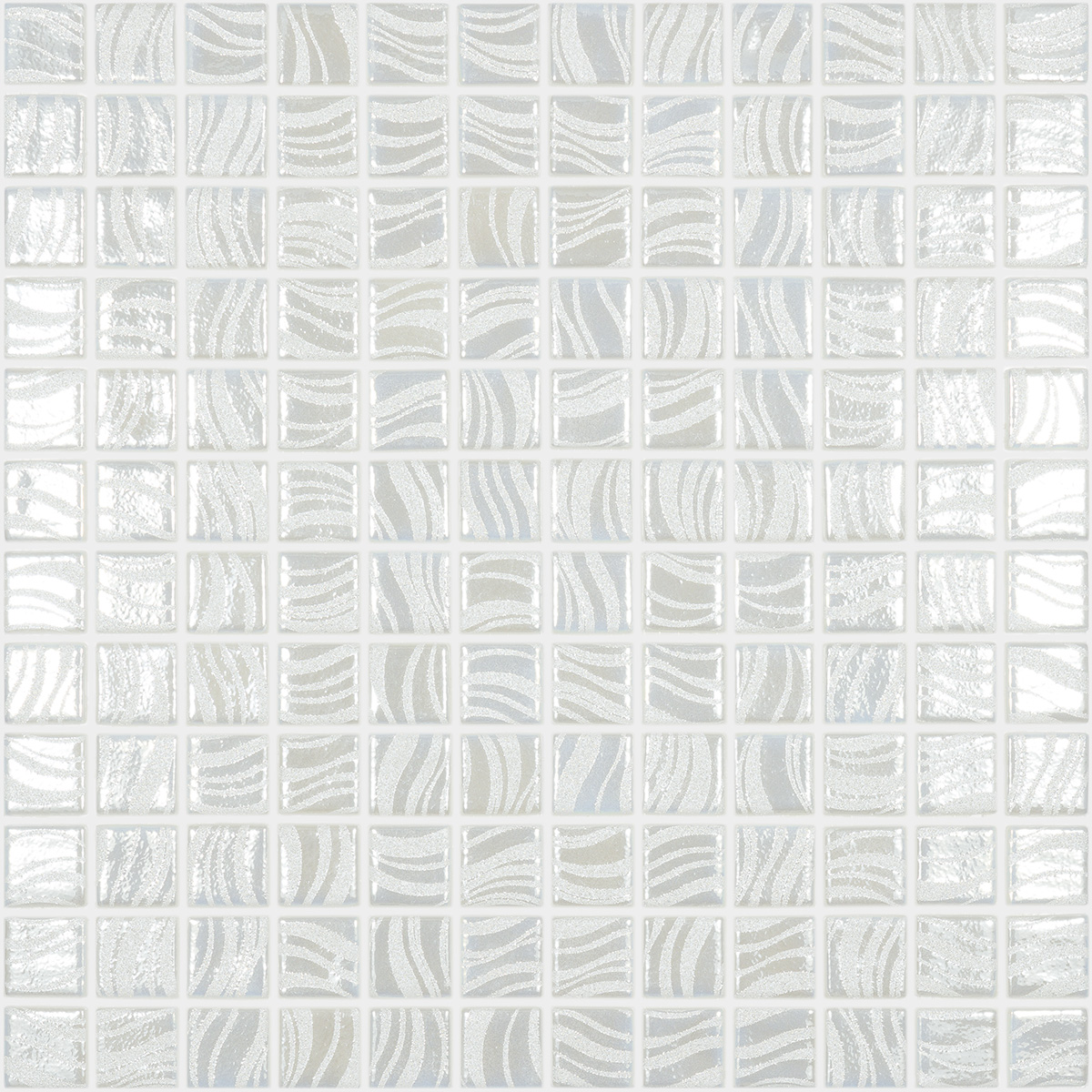 Мозаика Мозаика Glitter White №7802 (на сетке) 25x25 / коллекция GLITTER Vidrepur / производитель Vidrepur / страна Испания