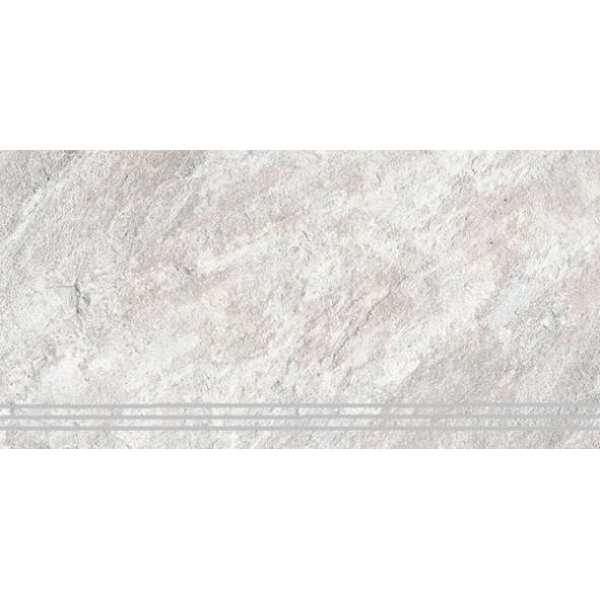 Керамогранит Ступень Кварцит 7 светло-серый 30х60 (6шт) / коллекция Кварцит 30х60 / производитель Керамин / страна Беларусь