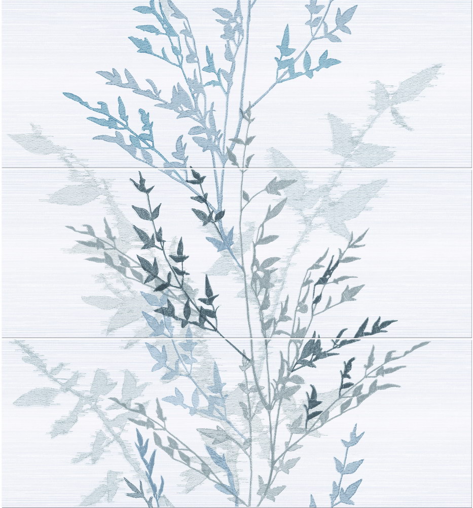 Керамическая плитка Панно Fresh Decor Nippon (set 3 pz) Blanco 75*70 / коллекция Fresh Blanco/Grafito / производитель Keraben / страна Испания