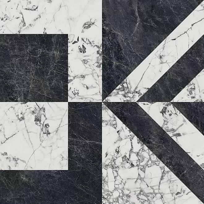 Керамогранит Плитка из керамогранита Kerama Marazzi Бьянко Неро 119.5x119.5 микс (SG013302R) / коллекция Бьянко Неро / производитель Kerama Marazzi / страна Россия