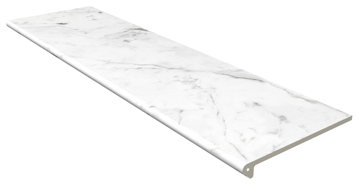 Керамогранит Ступень фронтальная Marble Rect Carrara Blanco 31,5*119,7 / коллекция Marble Gres de Aragon / производитель Gres de Aragon / страна Испания