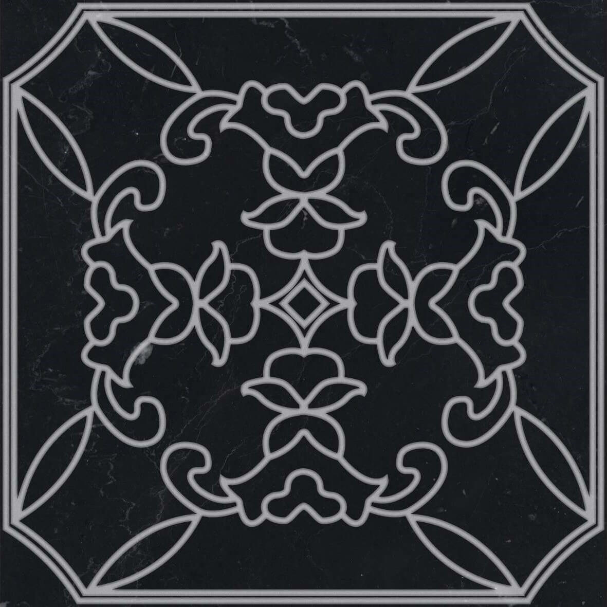 Керамогранит TOZZ. NERO MARQ/ARG 7x7 / коллекция Cut On Size / производитель Vallelunga & Co. / страна Италия