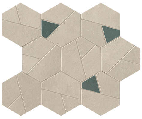 Керамогранит Мозаика BOOST PRO CREAM MOSAICO HEX BLUE,  9мм, 25x28.5 (A0QO) / коллекция BOOST PRO / производитель Atlas Concorde Italy / страна Италия