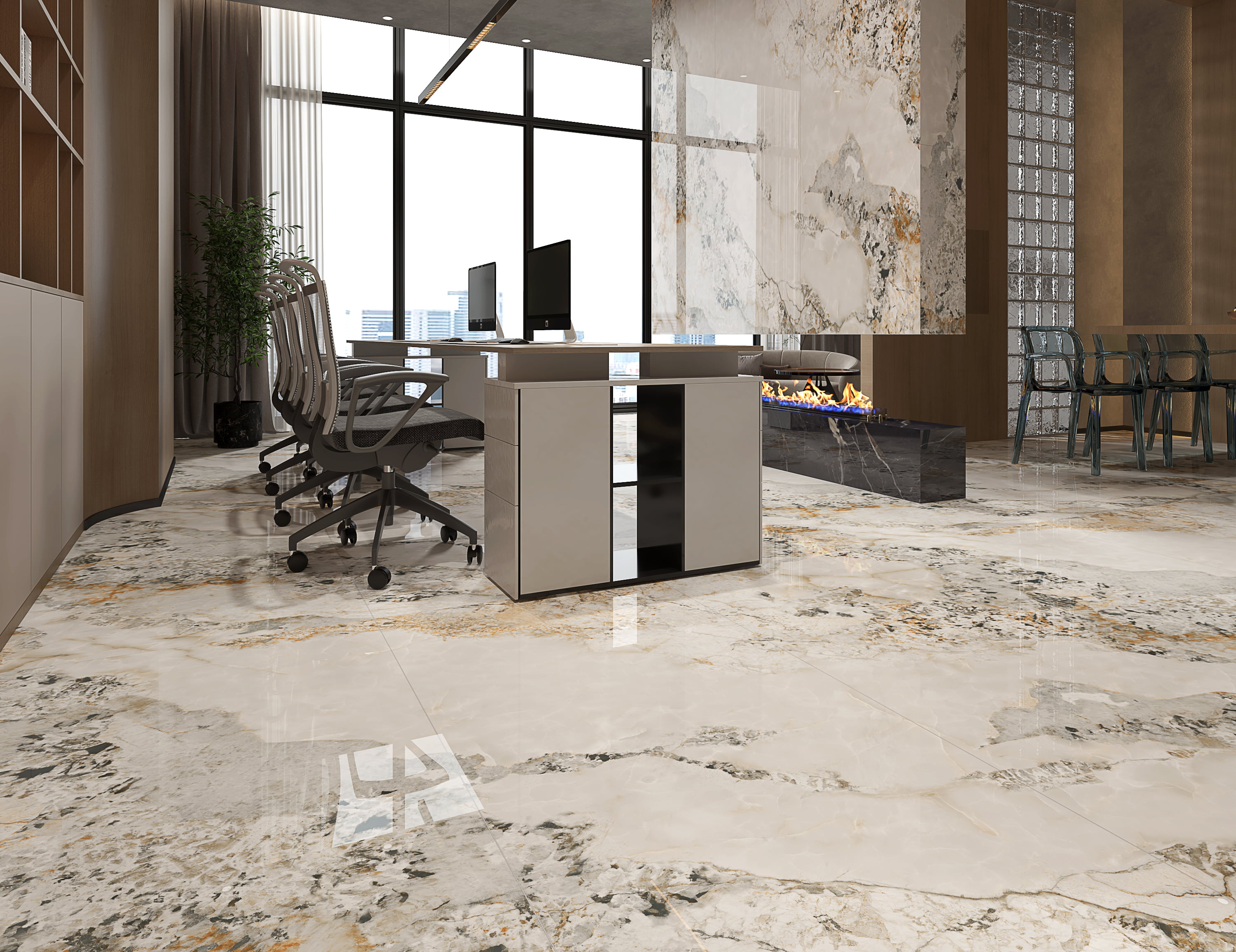 Керамогранит Керамогранит Yue River Humen 120 х 240 Полированный / коллекция Atlas Wide / производитель NT CERAMIC / страна 