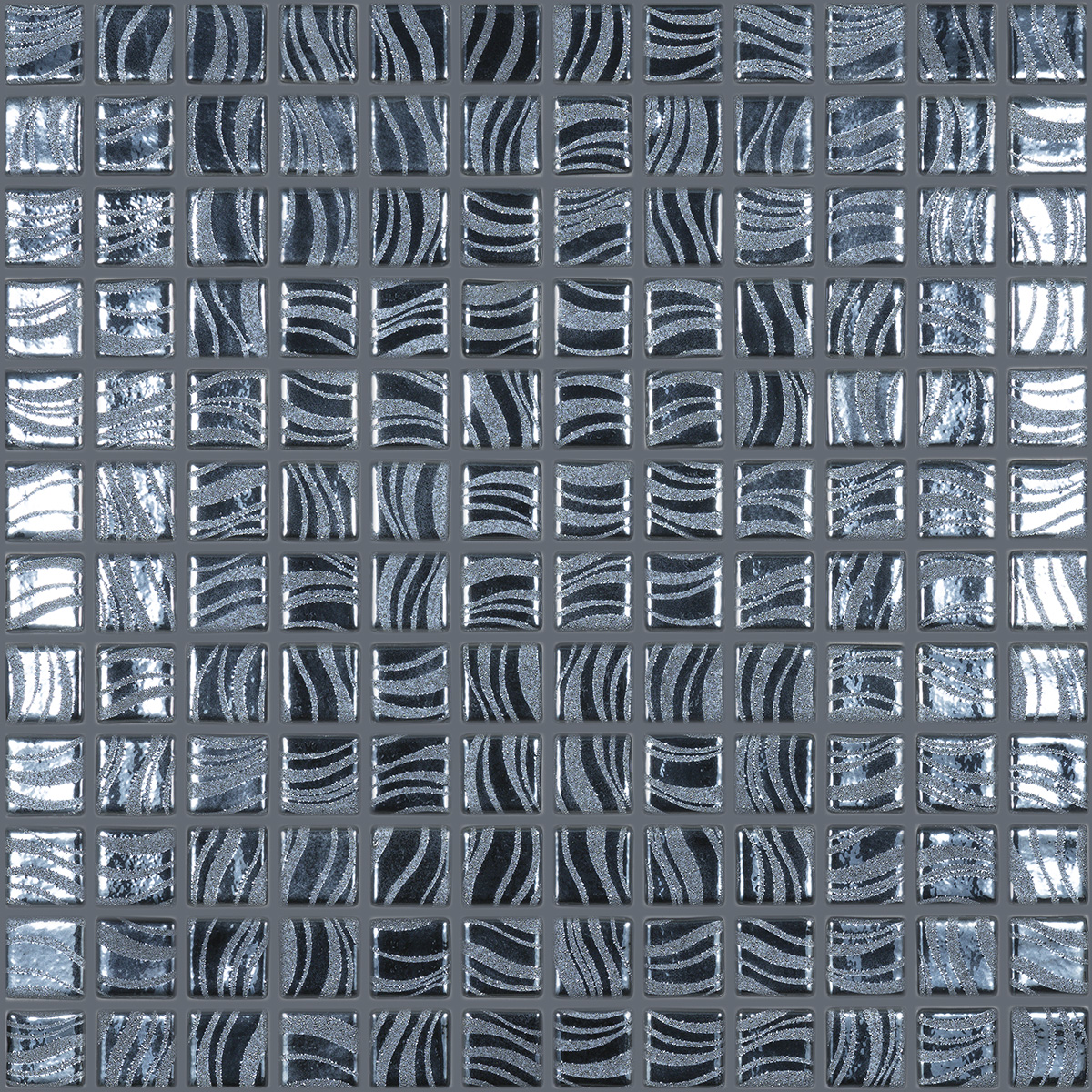 Мозаика Мозаика Glitter Black №7803 (на сетке) 25x25 / коллекция GLITTER Vidrepur / производитель Vidrepur / страна Испания