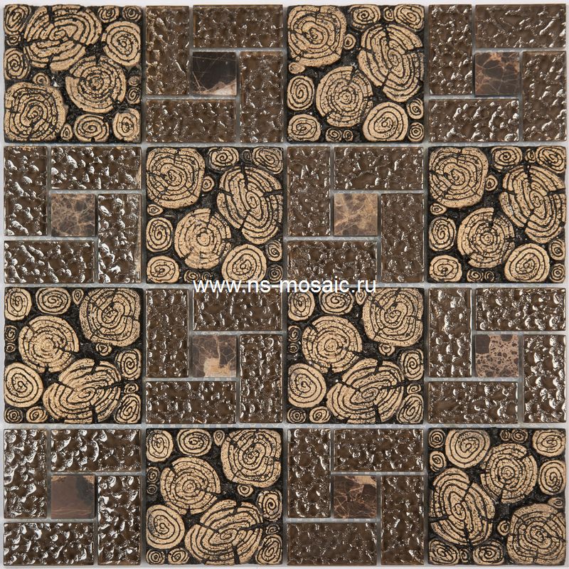 Мозаика S-846 стекло полимер (72*72*8)295*295 / коллекция EXCLUSIVE series / производитель NS-Mosaic / страна Китай