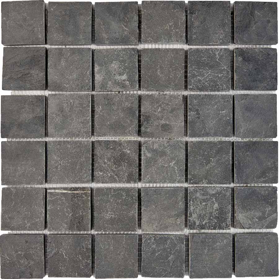 Мозаика PIX 298 Slate Black, чип 48х48 мм, сетка 305х305 мм / коллекция Каменная мозаика Pixmosaic / производитель Pixmosaic / страна Китай