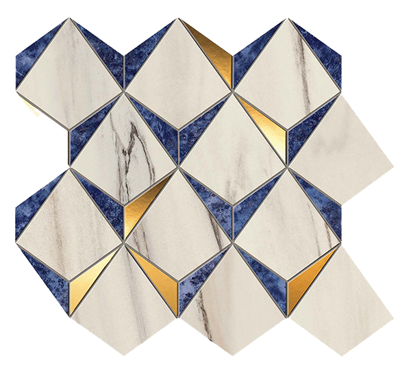 Мозаика Мозаика MARVEL DIAMONDS BIANCO - ULTRAMARINE, 35.8x32.9 (9MDN) / коллекция MARVEL DREAM / производитель Atlas Concorde Italy / страна Италия