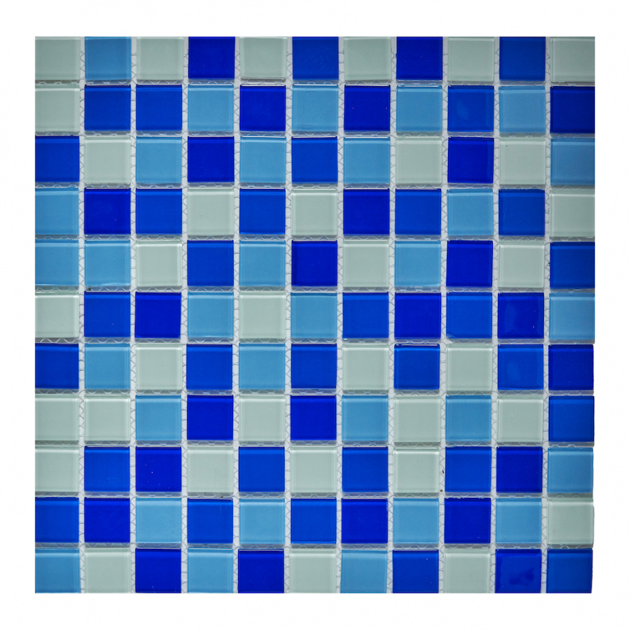 Мозаика PIX002 из стекла, чип 25х25 мм, сетка 300х300х4 мм / коллекция Crystal Glass Pixmosaic / производитель Pixmosaic / страна Китай