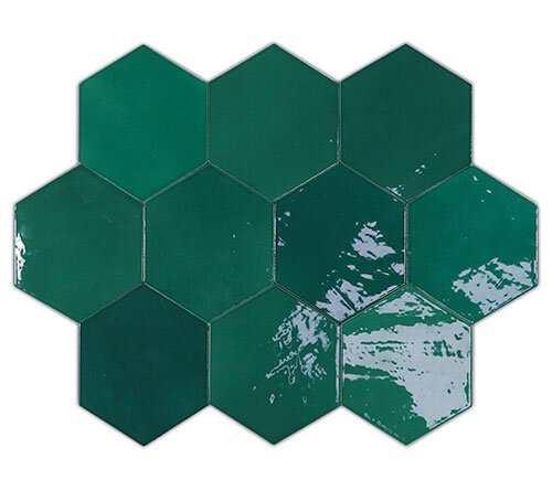 Керамическая плитка 122086 Плитка ZELLIGE HEXA EMERALD 10,8x12,4 см / коллекция ZELLIGE HEXA WOW / производитель WOW / страна Испания