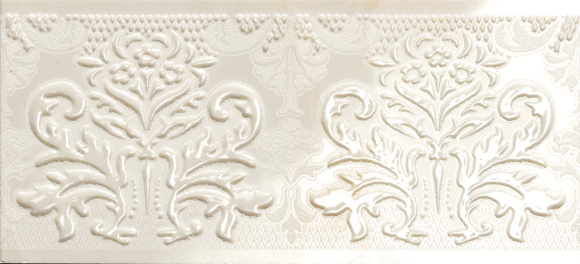 Керамогранит Бордюр керамич. ONICE BIANCO DOMASCO LISTELLO, 14x30.5 (ODD2LA) / коллекция ONICE D / производитель Impronta Italgraniti (Italy) / страна Италия