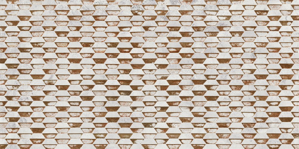 Керамогранит Steel White Stamping Natural 50x100 / коллекция Steel/ Evoke Aparici / производитель Aparici / страна Испания