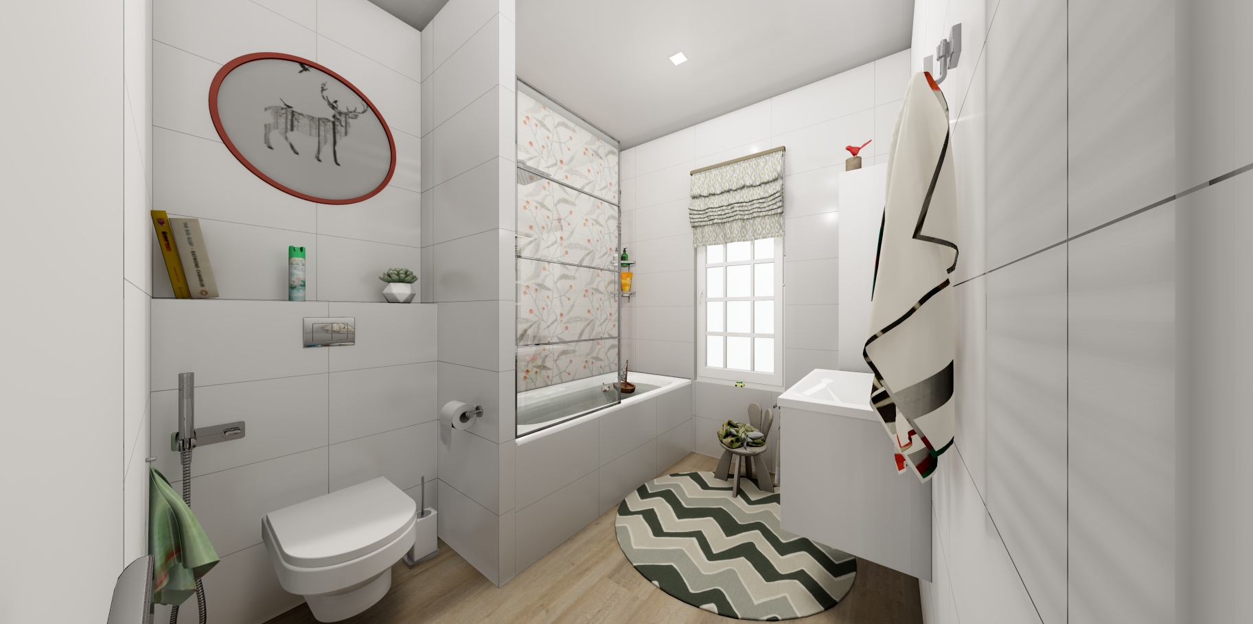 Наши дизайны №38 СОВМЕЩЕННЫЙ САНУЗЕЛ площадь: 5,7 м2 / коллекция Наши дизайны / производитель  / страна 