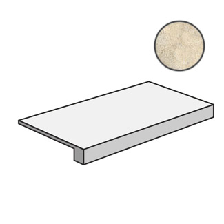 Керамическая плитка A0SZ Ступень угловая AIX BLANC SCALINO 37,5x75 см / коллекция AIX / производитель Atlas Concorde Italy / страна Италия
