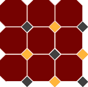 Гранит керамический 4420 OCT14+21-A Brick Red OCTAGON 20/Black 14 + Ochre Yellow 21 Dots 30x30 см