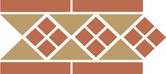 Бордюр керамический Border LISBON-1 with 1 strip (Tr.03, Dots 04, Strips 04) 28х15 см
