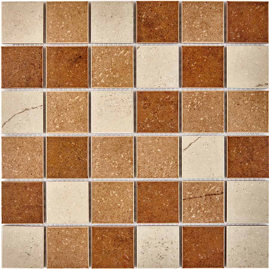 Мозаика PIX604 из керамогранита, чип 48х48 мм, сетка 306х306х7 мм / коллекция Керамическая мозаика Pixmosaic / производитель Pixmosaic / страна Китай