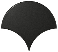 21976 Плитка SCALE FAN BLACK MATT 10,6x12 см