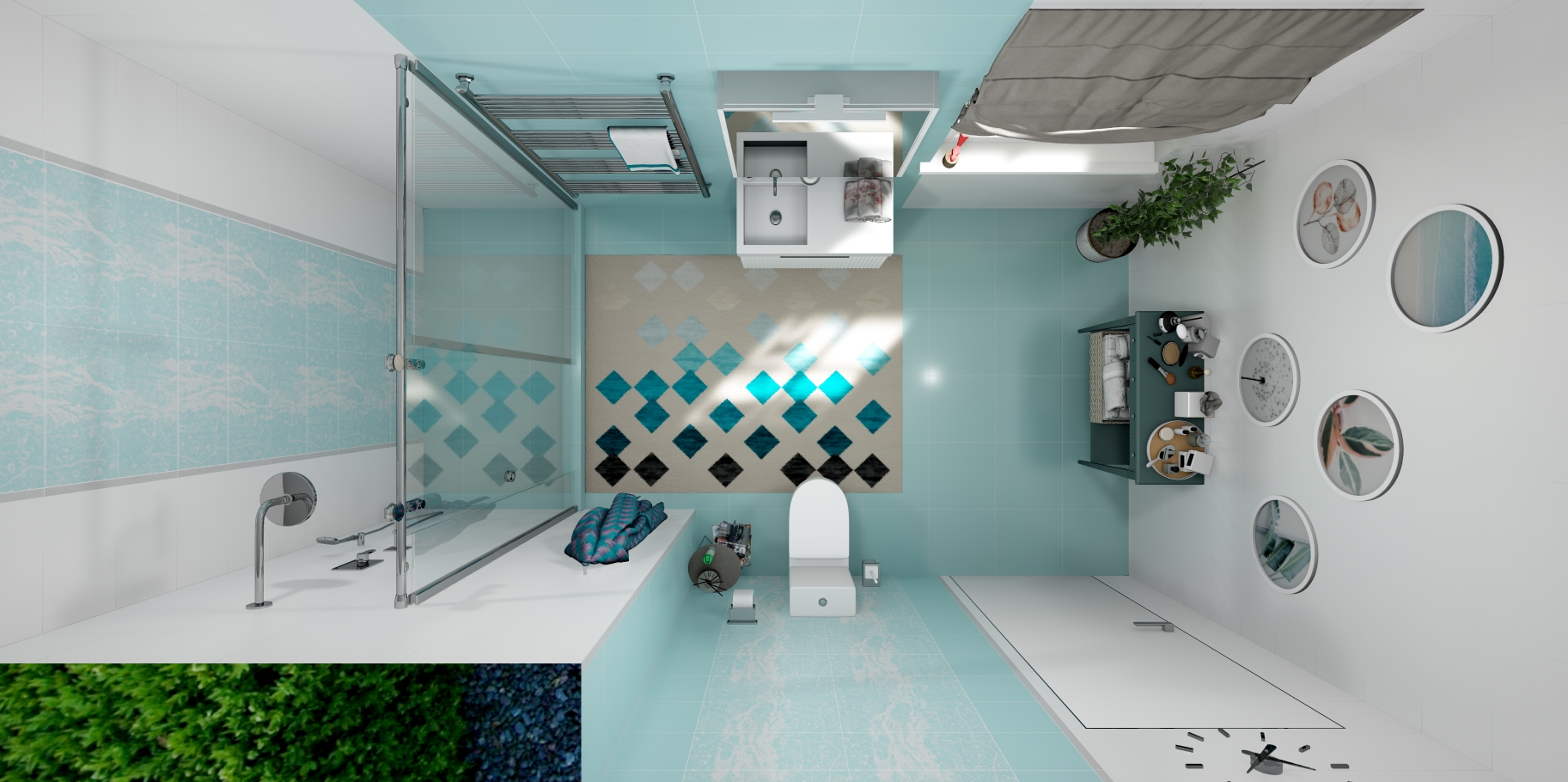 Наши дизайны №180 СОВМЕЩЕННЫЙ САНУЗЕЛ площадь 10,31 м2 / коллекция Наши дизайны / производитель  / страна 