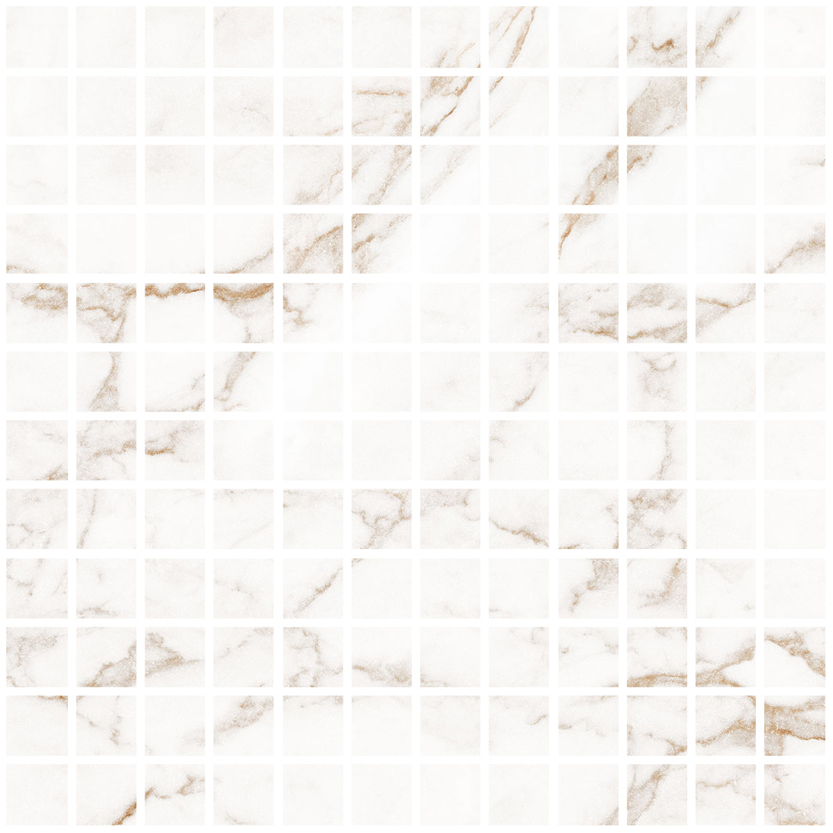 Керамическая плитка Керамогранит Blanc Statuario Gold Mosaic 25 30x30 / коллекция Blanc / производитель Living Ceramics / страна Испания