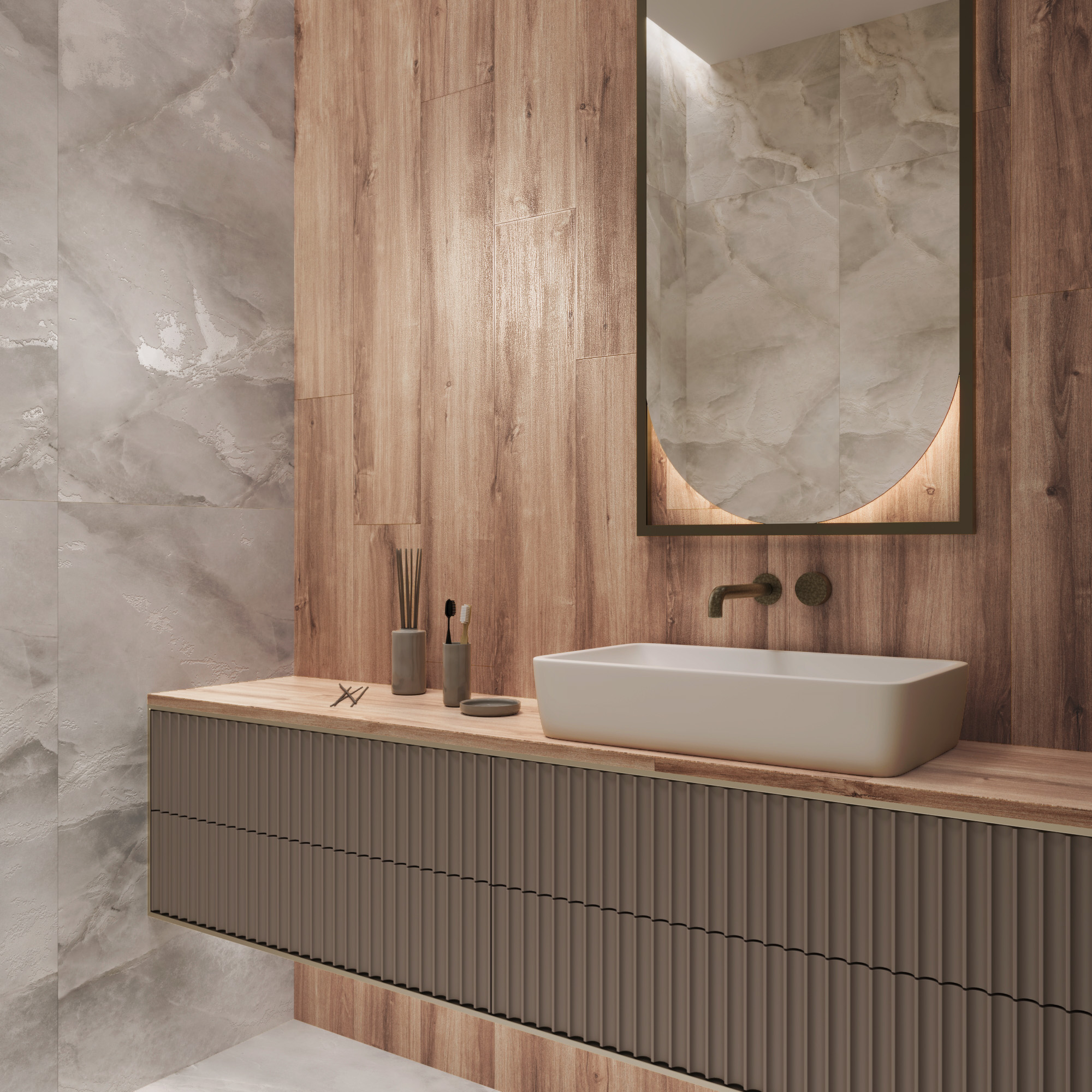 Керамогранит AKASA WOOD OAK / коллекция arcadiaceramica / производитель Creanza / страна Индия