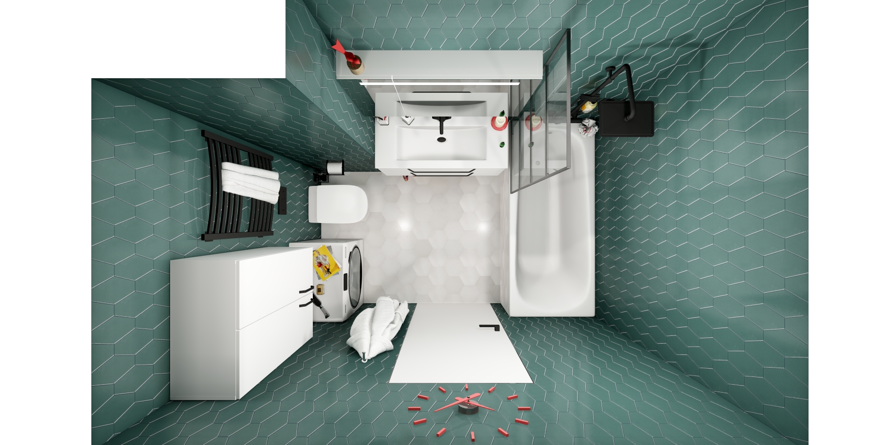 Наши дизайны №84 СОВМЕЩЕННЫЙ САНУЗЕЛ площадь: 3,84 м2 / коллекция Наши дизайны / производитель  / страна 