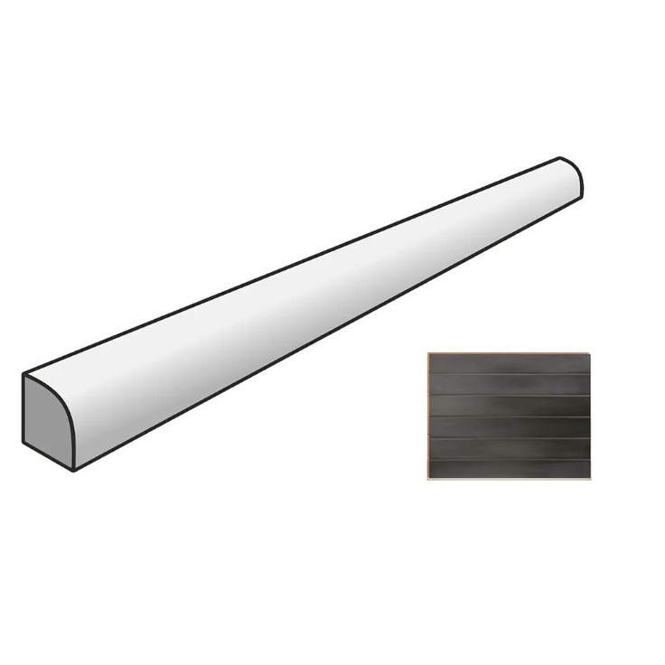 Керамическая плитка 31676 Спецэлемент MASSIMO JOLLY DARK BLACK 1,2x20 см / коллекция Massimo / производитель EQUIPE CERAMICAS / страна Испания