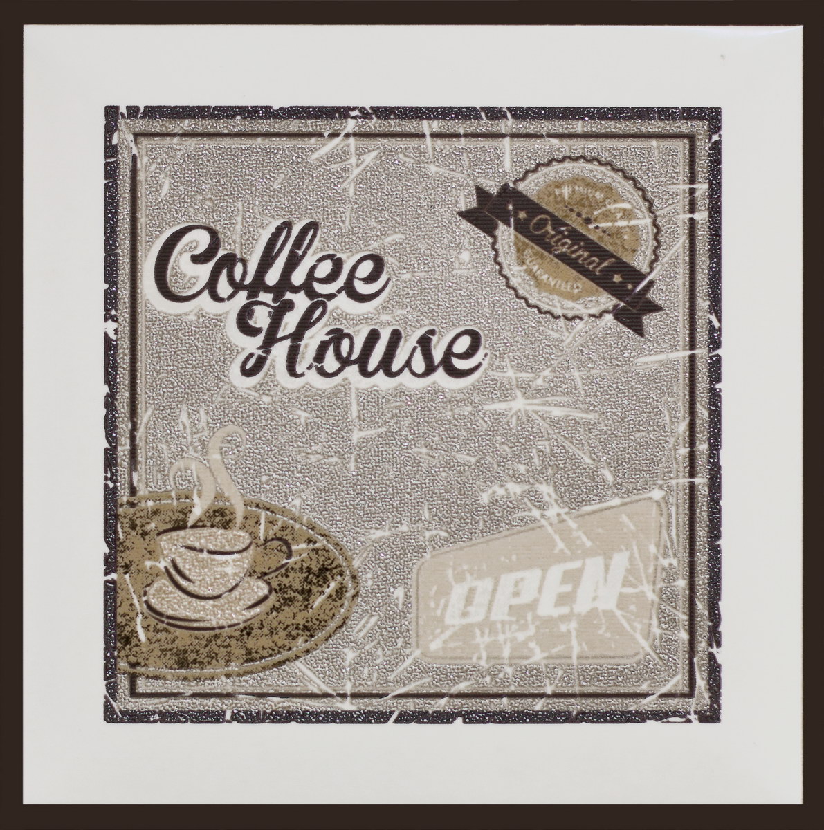 Керамическая плитка Декор Coffee Time Brown B 15*15 / коллекция Coffee/Coffee Time / производитель Monopole / страна Испания