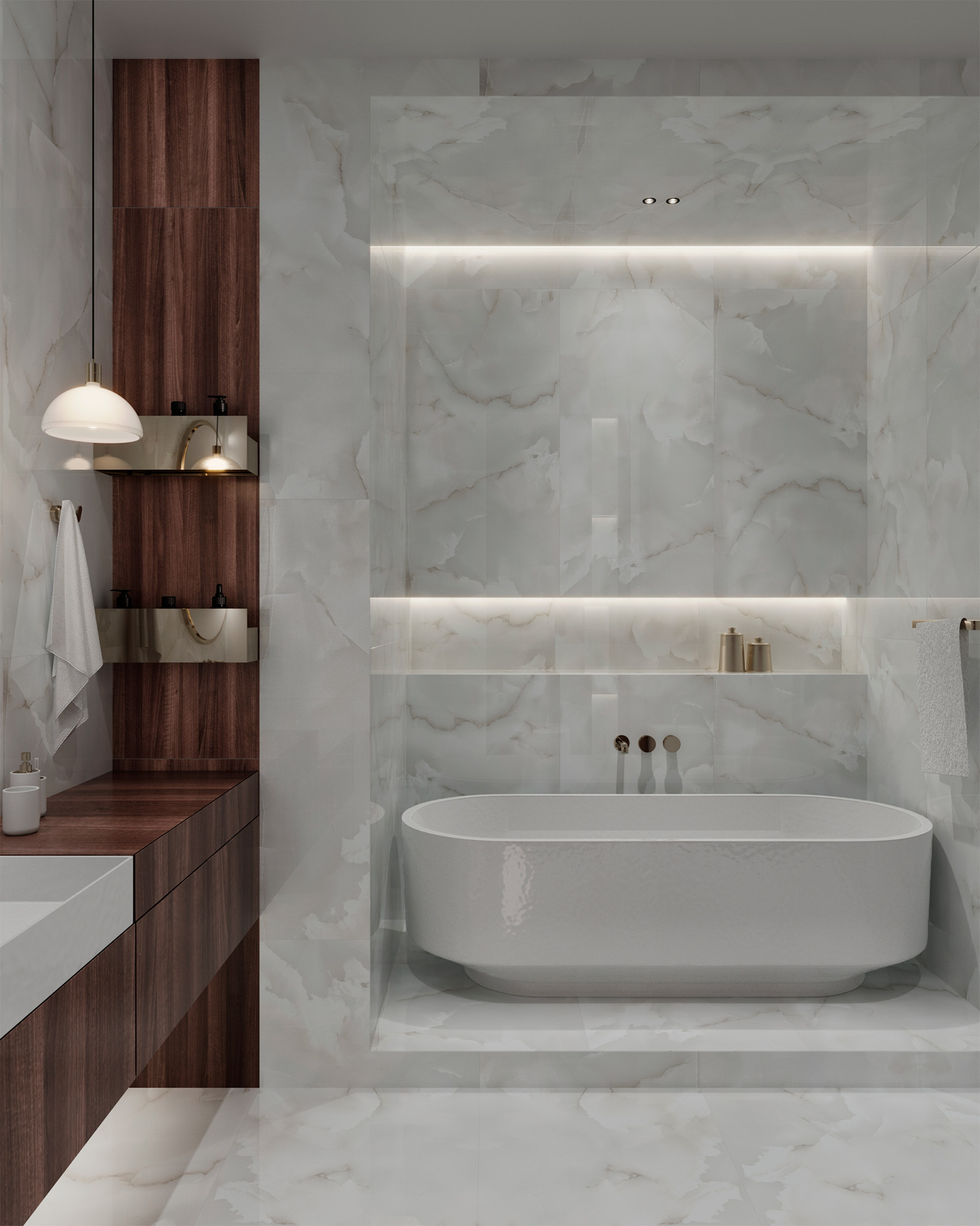 Керамогранит ONYX WHITE CLOUD / коллекция arcadiaceramica / производитель Arcadia Ceramica / страна Индия