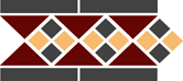 Бордюр керамический Border LISBON with 1 strip (Tr.20, Dots 14+21, Strips 14) 28х15 см