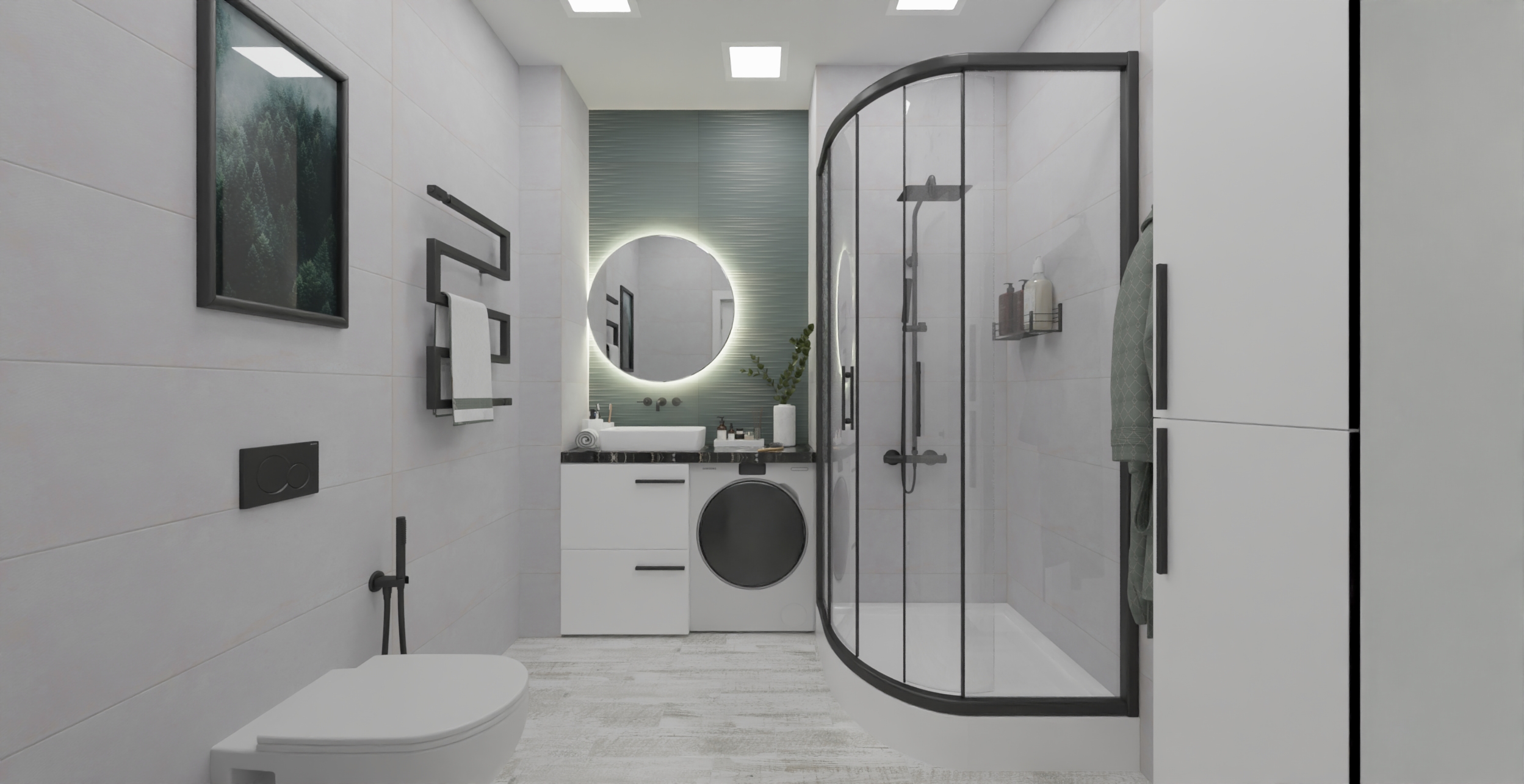 Наши дизайны №318 СОВМЕЩЕННЫЙ САНУЗЕЛ площадь: 4,95 м2 / коллекция Наши дизайны / производитель  / страна 